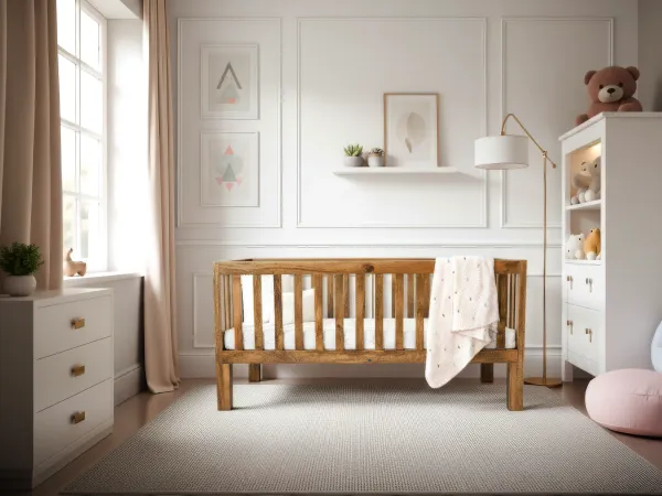 Clara Baby Crib (Cot) with Mattress (46 X 22 X 3)
